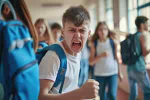 Foto gratuita la visione del bambino che soffre di bullismo a scuola