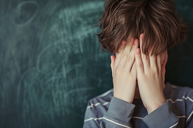 Foto gratuita la visione del bambino che soffre di bullismo a scuola