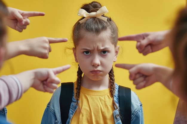 Free photo view of child suffering from being bullied at school