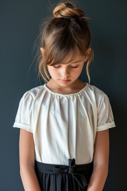 View of child suffering from being bullied at school