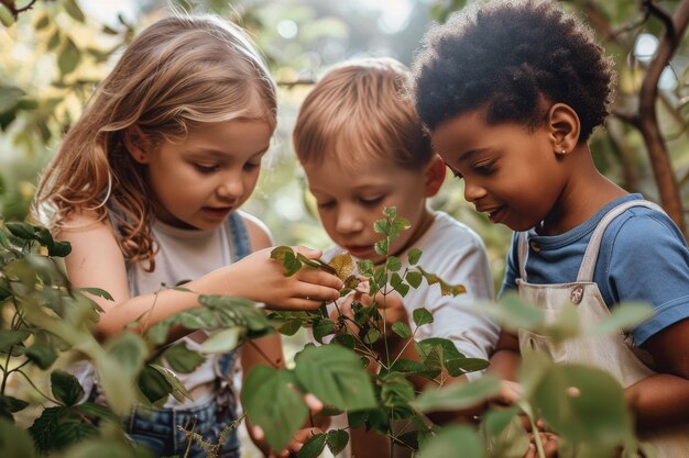 View of children practicing health and wellness activity