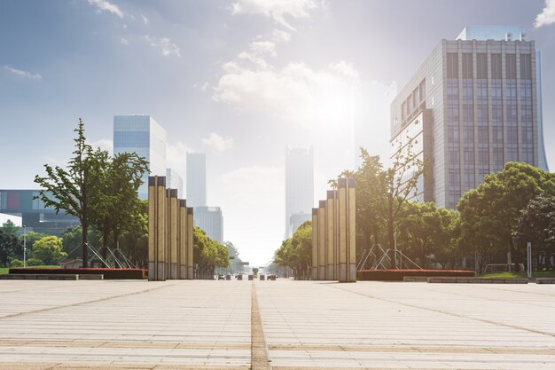 Free Photo view of a city from the ground