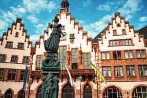 Free photo view of the city hall at roemerberg in frankfurt germany