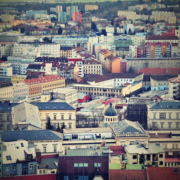 "View to city roofs"