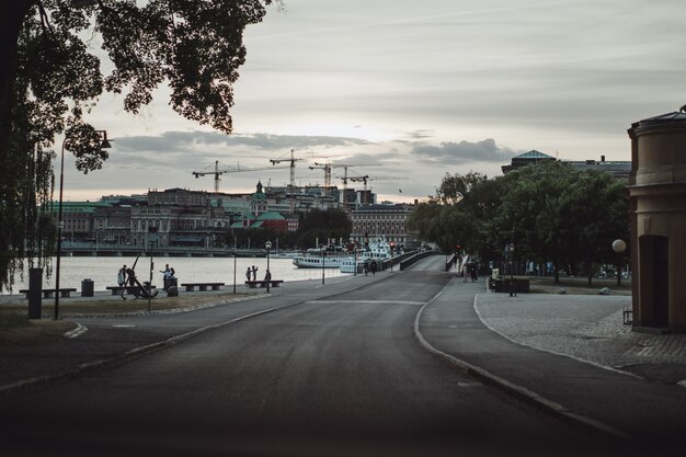 Вид на городской пейзаж. пейзажи Стокгольма, Швеция.
