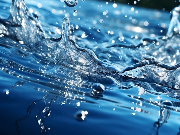 Vista dell'acqua limpida con effetto splash