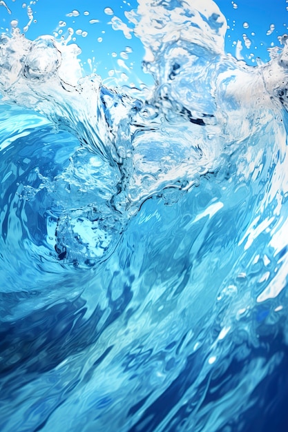 スプラッシュ効果のある澄んだ水の景色