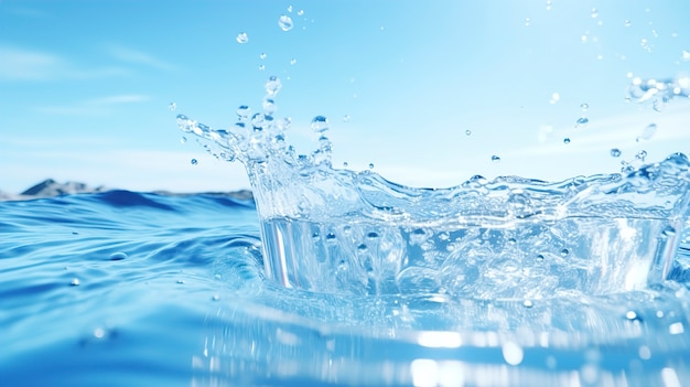 Free photo view of clear water with splash effect