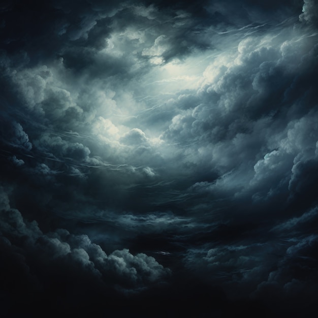 Free photo view of clouds in dark style