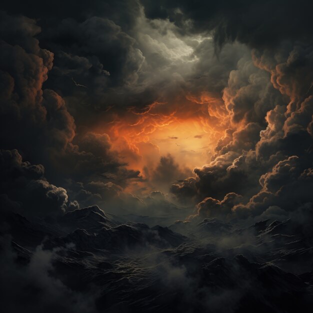 暗いスタイルの雲の景色