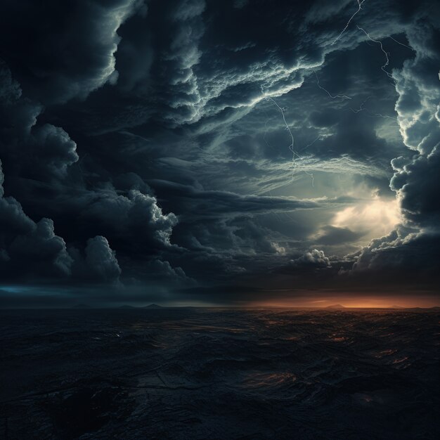 View of clouds in dark style