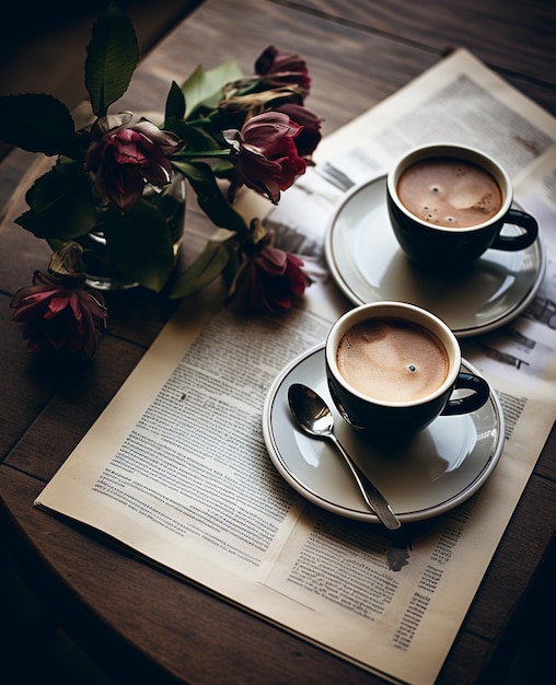 View of coffee cups