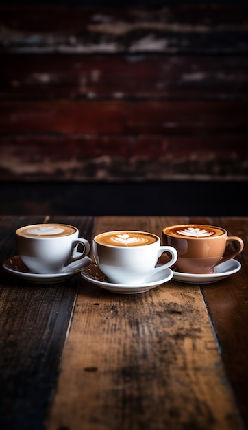 Vista delle tazze di caffè