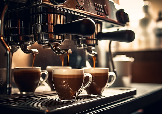 View of coffee making machine