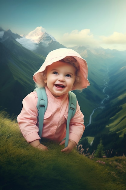 Free photo view of comical scene with baby