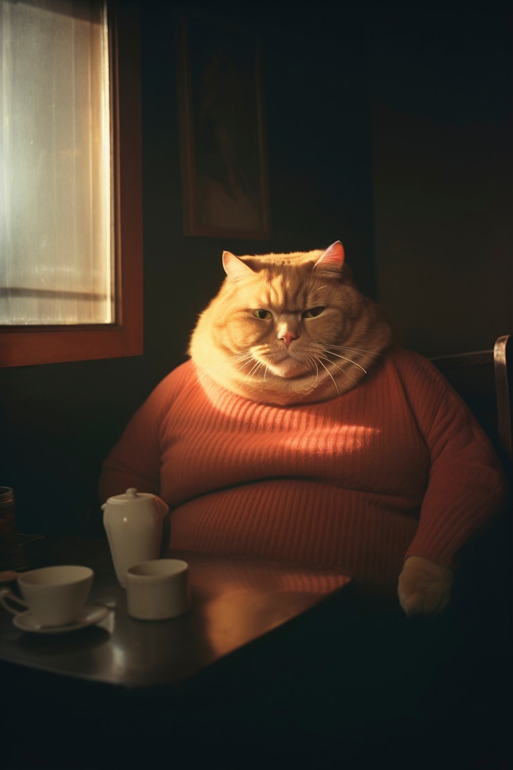 Free Photo view of comical scene with cat