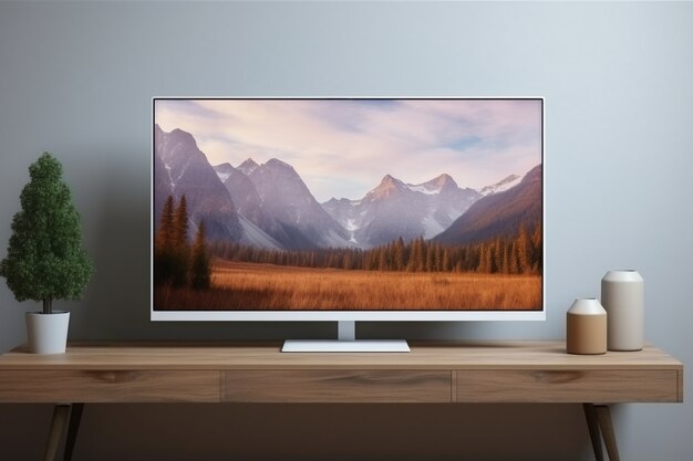 view of computer monitor display with desk