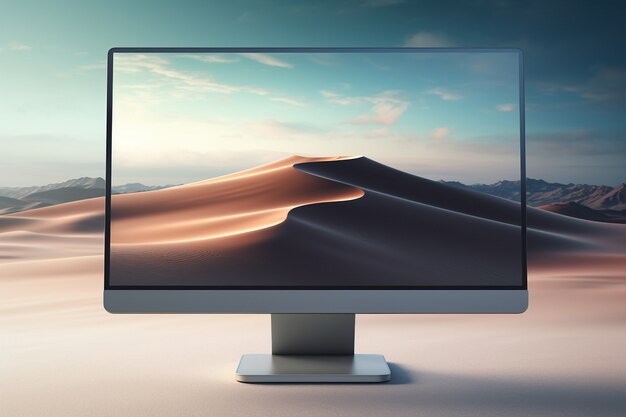 View of computer monitor display