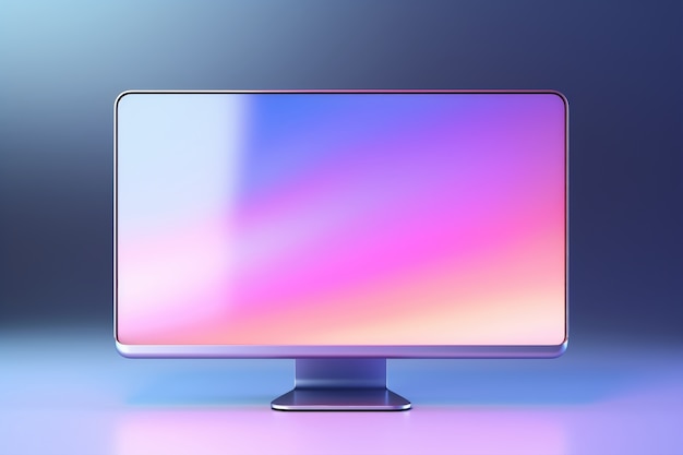 View of computer monitor with gradient display