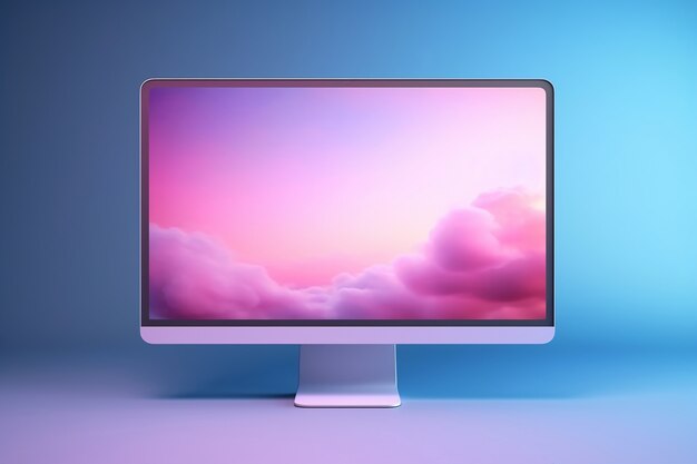 View of computer monitor with gradient display