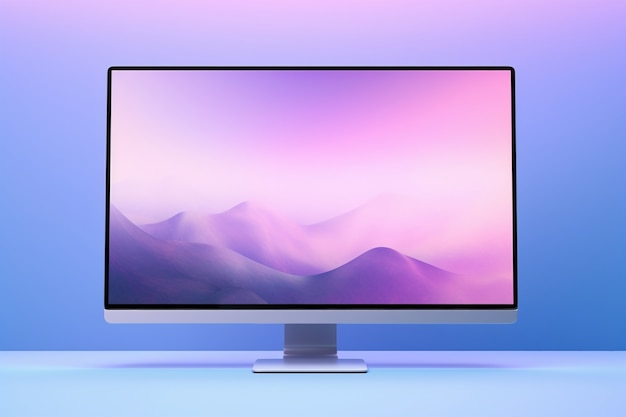 Free photo view of computer monitor with gradient display