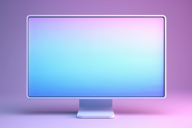 Free photo view of computer monitor with gradient display