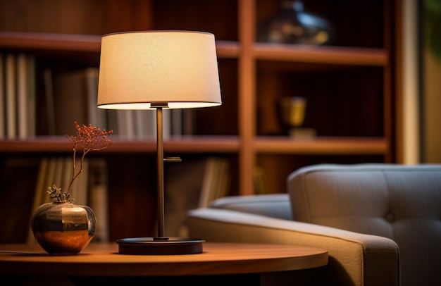 View of contemporary photorealistic lamp