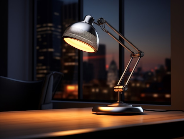 View of contemporary photorealistic lamp