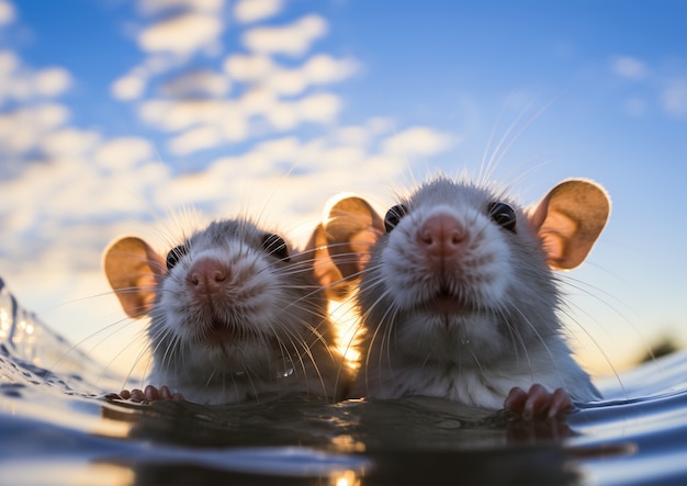 Premium AI Image  A hamster with long whiskers is standing on a