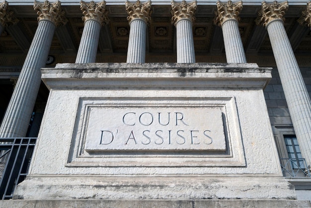 Free photo view of court of assizes in lyon city