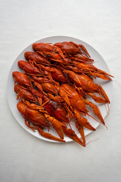 Free photo view of crawfish on plate