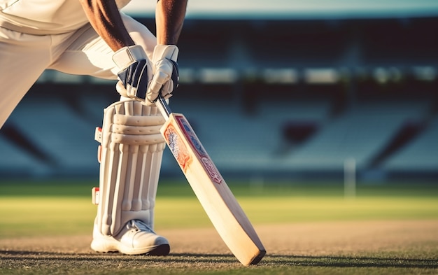 Free photo view of cricket game on the field