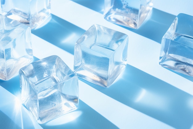 Free photo view of crystal clear ice cubes