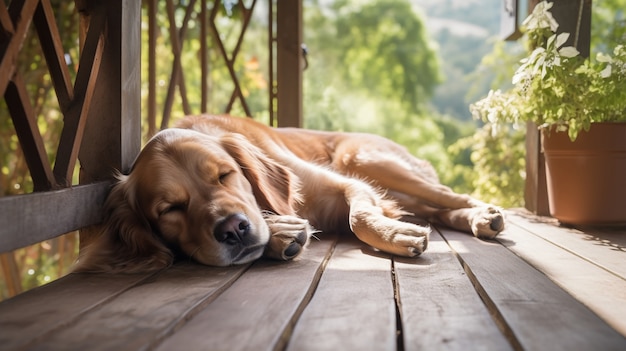 Foto gratuita vista del simpatico cane che dorme pacificamente