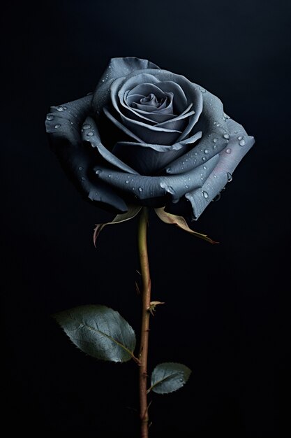 View of dark blooming rose