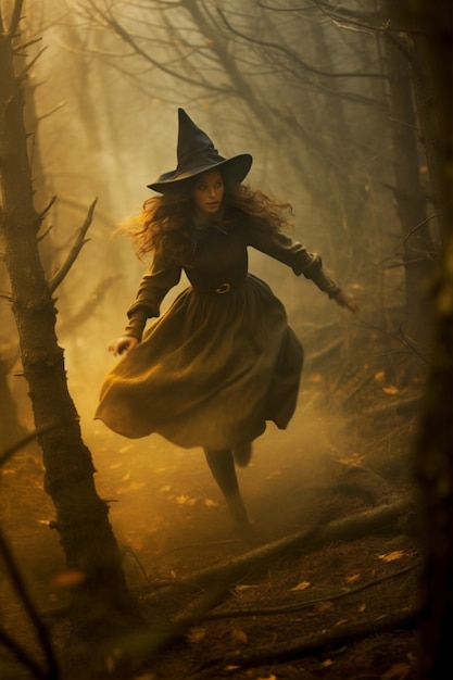 Free photo view of daunting witch character