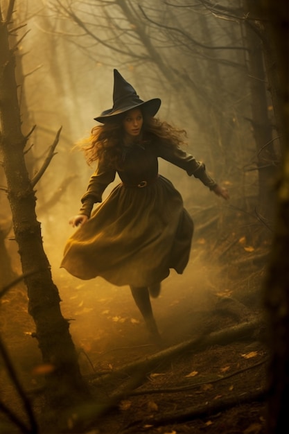 View of daunting witch character
