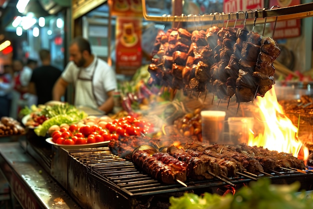 Free photo view of delicious and appetizing street food