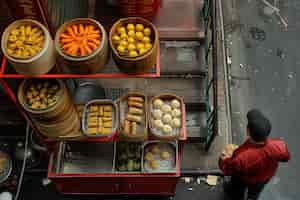 Free photo view of delicious and appetizing street food