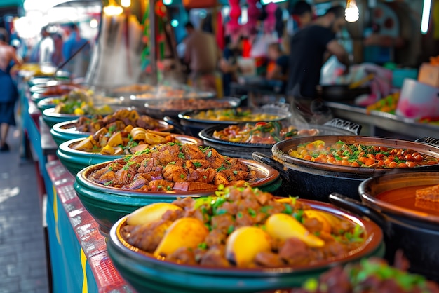 Free photo view of delicious and appetizing street food