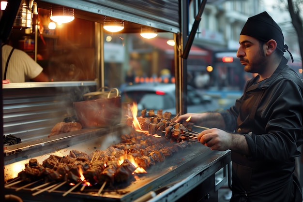 Free photo view of delicious and appetizing street food