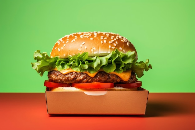 Free photo view of delicious burger with buns and cheese