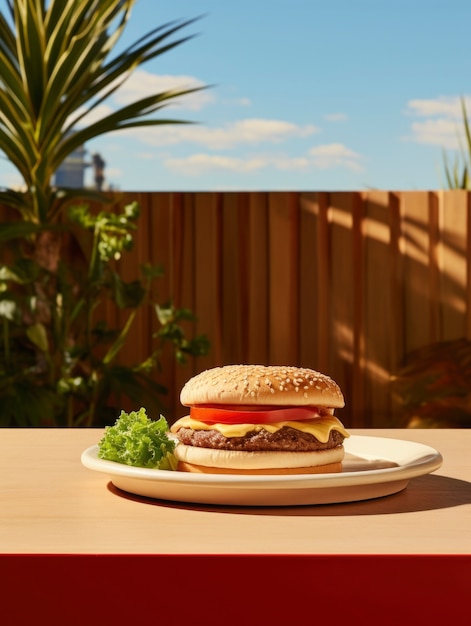 Foto gratuita vista di un delizioso hamburger con panini e formaggio