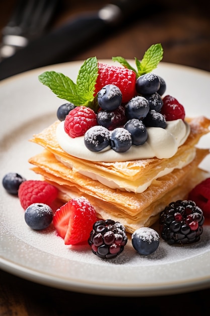 Foto gratuita la vista di un delizioso dessert