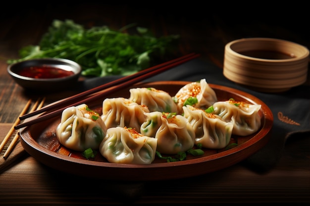 View of delicious dumplings