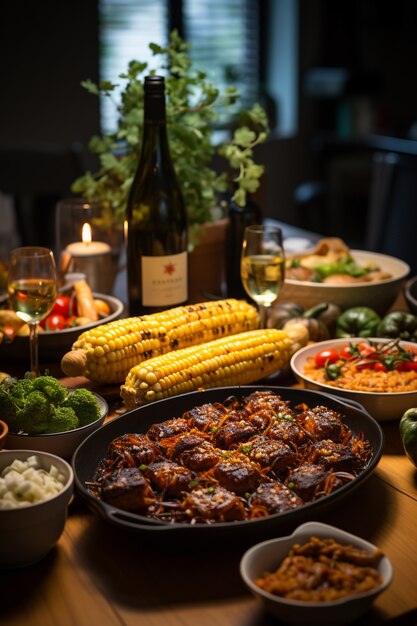 View of delicious food dish