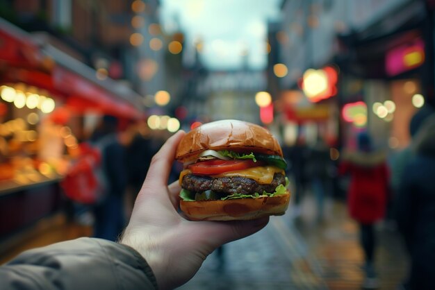 Foto gratuita visto il delizioso cibo venduto per le strade della città