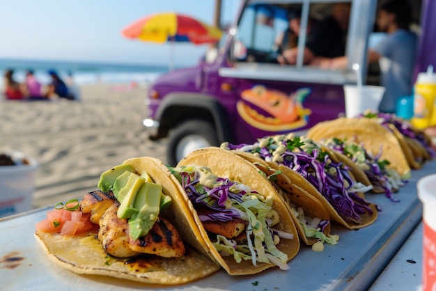 Free photo view of delicious food sold on the streets of the city