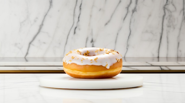 View of delicious glazed donut