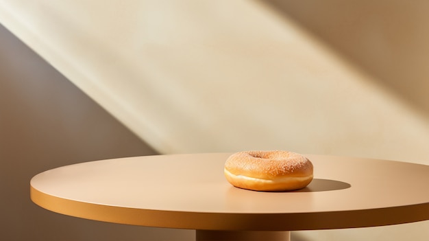 View of delicious glazed donut